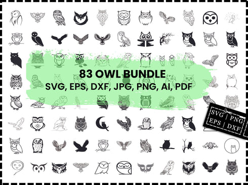 Owl SVG Bundle | Cute Owl Clipart | Owl SVG Files for Cricut | Bird Silhouette SVG | Owl Cut Files | Owl Vector | Instant Download