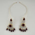 Gold Plated Kundan Bridal Jewelry Set | Maroon Necklace Set | Pearl Wedding Jewelry | Indian Bridal Set | Pakistani Jewelry