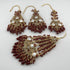 Gold Plated Bridal Jewelry Set | Maroon Kundan Necklace Set | Bridal Set | Pearl Wedding Jewelry | Indian Choker Set