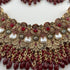 Gold Plated Bridal Jewelry Set | Maroon Kundan Necklace Set | Bridal Set | Pearl Wedding Jewelry | Indian Choker Set
