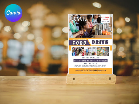 Editable Food Drive Flyer Template, Homeless Drive Flyer, Food Flyer Template, Nonprofit Charity Donation Event, Feed The Poor