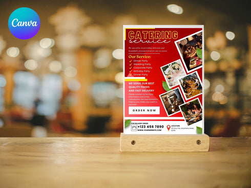 Catering Flyer Template, Editable Food Flyer, Printable Restaurant Promotion, Event Catering Marketing PDF, Digital Flyer