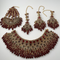 Gold Plated Bridal Jewelry Set | Maroon Kundan Necklace Set | Bridal Set | Pearl Wedding Jewelry | Indian Choker Set (Copy)