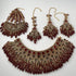 Gold Plated Bridal Jewelry Set | Maroon Kundan Necklace Set | Bridal Set | Pearl Wedding Jewelry | Indian Choker Set (Copy)