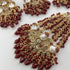 Gold Plated Bridal Jewelry Set | Maroon Kundan Necklace Set | Bridal Set | Pearl Wedding Jewelry | Indian Choker Set