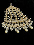White Furshi Kundan Jhumar | Gold Plated Pearl Bridal Hair Accessory