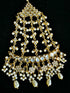White Furshi Kundan Jhumar | Gold Plated Pearl Bridal Hair Accessory