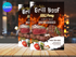 Grill Beef BBQ Party Flyer Editable Canva Template Summer Cookout Invitation Food Event Poster Barbecue Party Digital Download