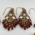 Gold Plated Bridal Jewelry Set | Maroon Kundan Necklace Set | Bridal Set | Pearl Wedding Jewelry | Indian Choker Set