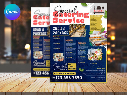 Special Catering Flyer Template, Editable Food Flyer, Printable Catering Promotion, Event Catering Marketing Pdf, Catering Flyer