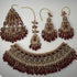 Gold Plated Bridal Jewelry Set | Maroon Kundan Necklace Set | Bridal Set | Pearl Wedding Jewelry | Indian Choker Set (Copy) (Copy)