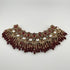 Gold Plated Bridal Jewelry Set | Maroon Kundan Necklace Set | Bridal Set | Pearl Wedding Jewelry | Indian Choker Set
