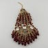 Gold Plated Bridal Jewelry Set | Maroon Kundan Necklace Set | Bridal Set | Pearl Wedding Jewelry | Indian Choker Set