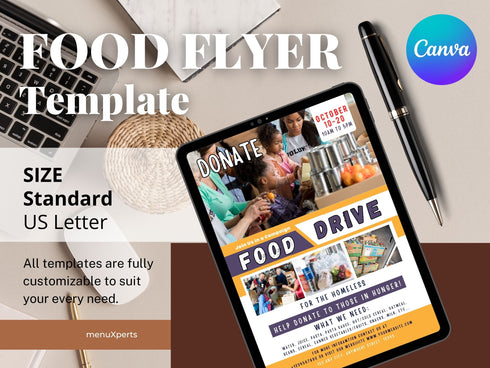 Editable Food Drive Flyer Template, Homeless Drive Flyer, Food Flyer Template, Nonprofit Charity Donation Event, Feed The Poor