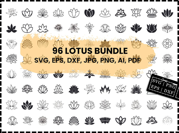 Lotus SVG Bundle | Lotus Flower SVG | Lotus Clipart | Lotus Silhouette | Lotus Vector | Lotus Cut Files for Cricut | Floral SVG | Instant Download