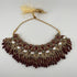 Gold Plated Bridal Jewelry Set | Maroon Kundan Necklace Set | Bridal Set | Pearl Wedding Jewelry | Indian Choker Set
