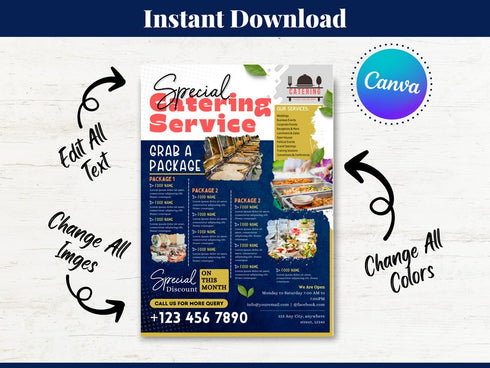 Special Catering Flyer Template, Editable Food Flyer, Printable Catering Promotion, Event Catering Marketing Pdf, Catering Flyer