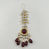 Gold Plated Kundan Bridal Jewelry Set | Maroon Necklace Set | Pearl Wedding Jewelry | Indian Bridal Set | Pakistani Jewelry
