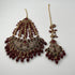Gold Plated Bridal Jewelry Set | Maroon Kundan Necklace Set | Bridal Set | Pearl Wedding Jewelry | Indian Choker Set (Copy)