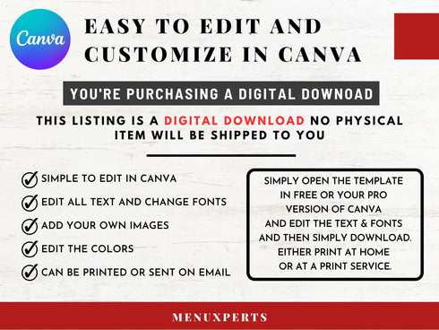 Catering Flyer Template, Editable Food Flyer, Printable Restaurant Promotion, Event Catering Marketing PDF, Digital Flyer