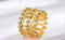 Premium Stainless Steel Ring Style Handcuff | Gold Stone Layered Bracelet | Premium Luxury Statement Cuff | Elegant Bracelet