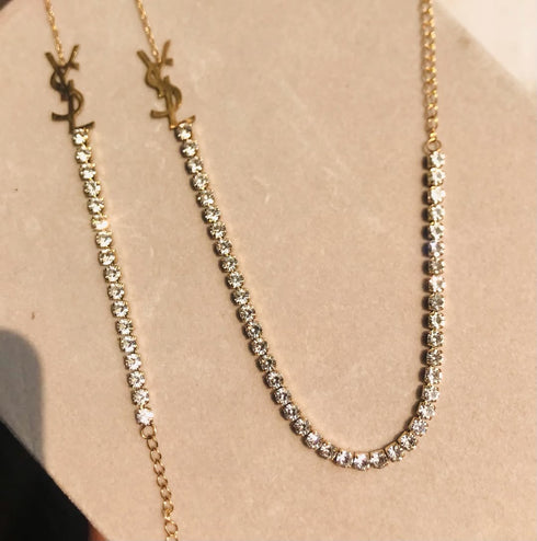 Premium Stainless Steel Crystal Tennis Chain | Iced Out Luxury Unisex Necklace | Sparkling Statement Jewelry Gift for Him or Her | Chain