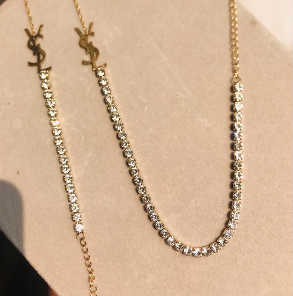 Premium Stainless Steel Crystal Tennis Chain | Iced Out Luxury Unisex Necklace | Sparkling Statement Jewelry Gift for Him or Her | Chain