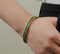 Premium Stainless Steel Green Stone Handcuff | Golden Slim Zircon Bracelet | Premium Designer Cuff for Women | Modern Jewelry | Luxury
