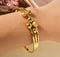 Premium Stainless Steel Ball Design Handcuff | Golden Designer Cuff Bracelet | Premium Statement Bangle for Women | Modern Jewelry | Fashion