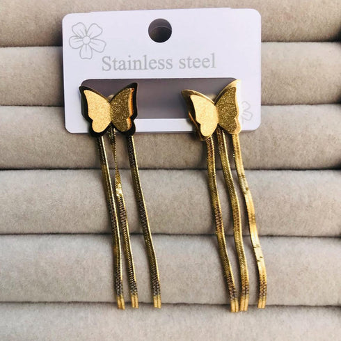 Butterfly Tassel Earrings | Premium Stainless Steel Earrings | Dangle Earrings | Women Jewelry | Trendy Earrings | Fashion Jewelry