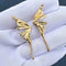 Golden Butterfly Wing Stud Earrings | Premium Stainless Steel | Elegant Minimal Jewelry | Trendy Women Fashion Stud | Lightweight Gift