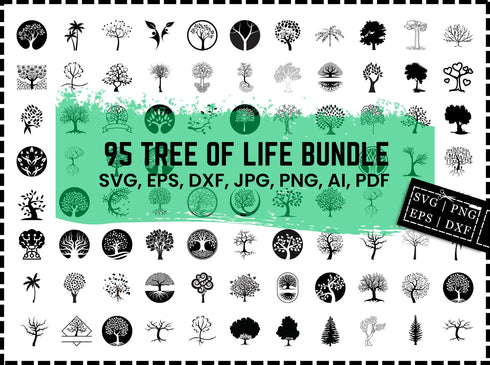 Tree of Life SVG Bundle, Celtic Tree Clipart, Family and Roots Cut Files for Cricut and Silhouette, Instant SVG Download