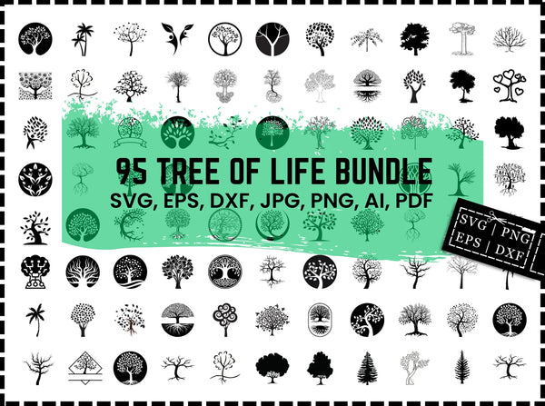 Tree of Life SVG Bundle, Celtic Tree Clipart, Family and Roots Cut Files for Cricut and Silhouette, Instant SVG Download