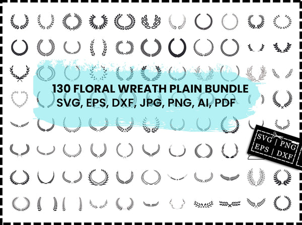 Wreath Svg Bundle, Circle Svg, Floral Wreath Svg, Heart Laurel Wreath Svg, Wedding Wreath Svg, Wreath Monogram Svg, Circle Frame Svg (Copy)