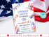 4th of July 1st Birthday Invitation, Stars Stripes and Fun Invitation, Red White and Blue, First Birthday Invite, Instant Download Editable