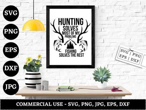 Deer Hunting SVG Bundle | Hunter Deer Head SVG PNG DXF EPS | Hunting Life Shirt Cut Files for Cricut | Wildlife Vector Design