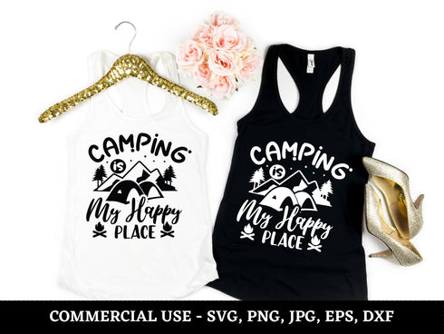 Camping SVG Bundle | Camper Life SVG PNG DXF EPS | Happy Camper Campfire Hiking Cut Files for Cricut | Adventure Vector Design