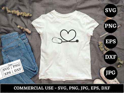 Nurse Icons SVG Bundle | Nurse Life SVG PNG DXF EPS | Nurse Superhero Cut Files for Cricut | Medical Stethoscope Vector Design