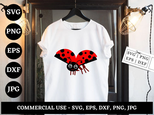 Ladybug SVG Bundle | Layered Ladybug SVG PNG DXF EPS | Ladybug Clipart Cut Files for Cricut | Cute Insect Vector Design
