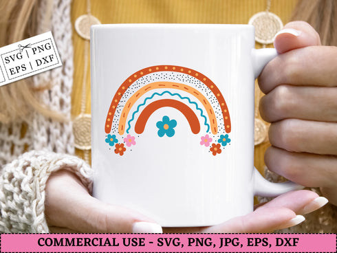 Rainbow SVG Bundle | Boho Rainbow SVG PNG DXF EPS | Cute Pastel Rainbow Clipart Cut Files for Cricut | Colorful Rainbow Vector Design