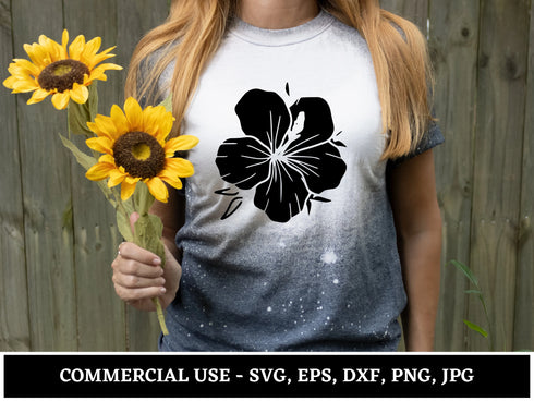 Tropical Flower SVG Bundle | Hibiscus Leaves SVG PNG DXF EPS | Tropical Floral Clipart Cut Files for Cricut | Summer Vector Design