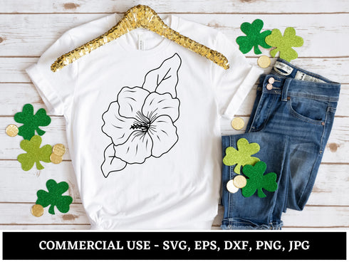 Tropical Flower SVG Bundle | Hibiscus Leaves SVG PNG DXF EPS | Tropical Floral Clipart Cut Files for Cricut | Summer Vector Design