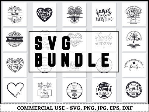 Family Reunion SVG Bundle | Family Tree SVG PNG DXF EPS | Family Shirt Cut Files for Cricut | Family Vacation Vector Design