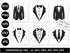 Tuxedo SVG Bundle | Tuxedo Suit SVG PNG DXF EPS | Gentleman Bow Tie Cut Files for Cricut | Formal Wear Vector Design