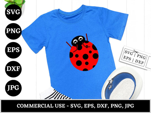 Ladybug SVG Bundle | Layered Ladybug SVG PNG DXF EPS | Ladybug Clipart Cut Files for Cricut | Cute Insect Vector Design
