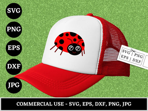 Ladybug SVG Bundle | Layered Ladybug SVG PNG DXF EPS | Ladybug Clipart Cut Files for Cricut | Cute Insect Vector Design