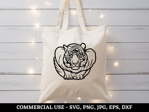 Tiger SVG Bundle | Tiger Face SVG PNG DXF EPS | Tiger Silhouette Cut Files for Cricut | Cute Tiger Head Vector Design