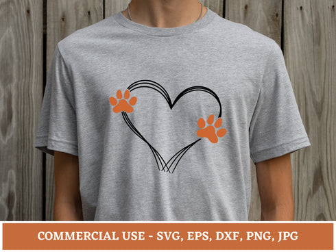 Cat SVG Bundle | Cat Paw Print SVG PNG DXF EPS | Pet Paw Clipart Cut Files for Cricut | Animal Love Vector Design