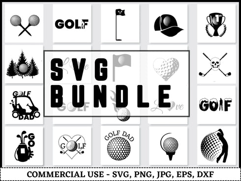 Golf SVG Bundle | Golf Split Monogram SVG PNG DXF EPS | Golf Club Ball Name Frame Cut Files for Cricut | Sports Vector Design