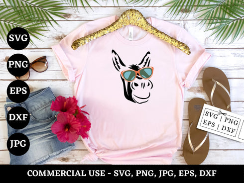 Donkey SVG Bundle | Donkey SVG PNG DXF EPS | Farm Animal Donkey Cut Files for Cricut | Donkey Head Vector Design